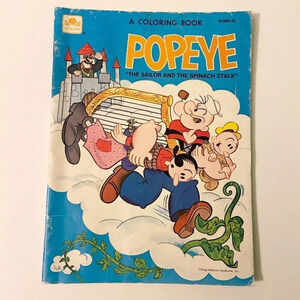 Vintage 1982 Popeye The  Sailor and the Spinach Stalk Coloring Book Never Used